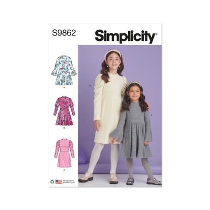 Patron Simplicity 9862.K5 (7-14) - Robes en maille pour enfants et filles