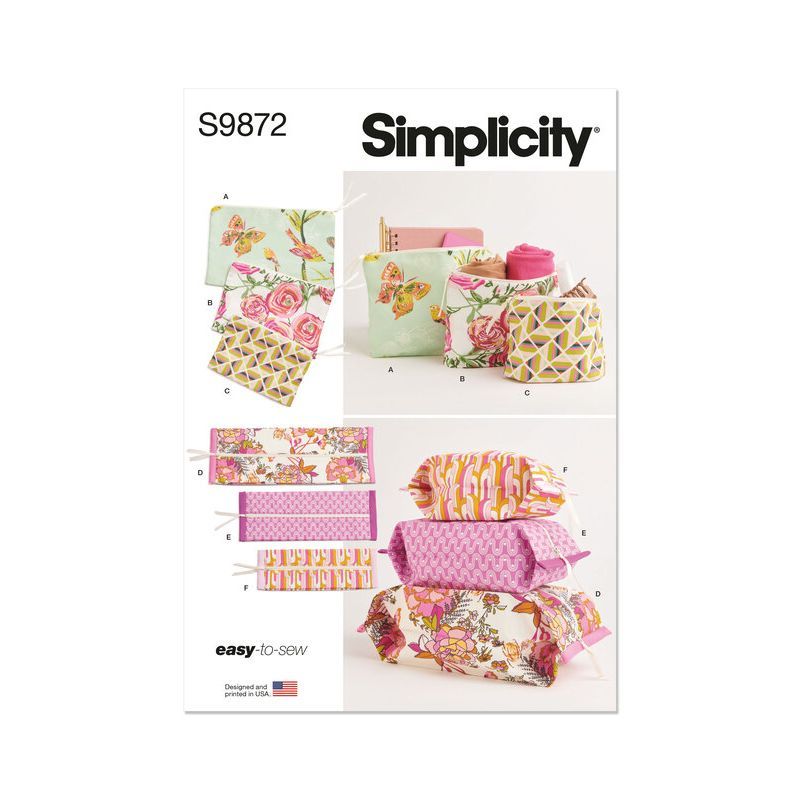 Patron Simplicity 9872.A - Pochettes zippées
