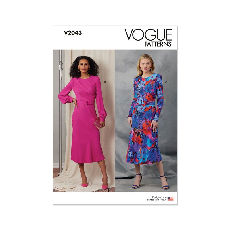 Patron Vogue 2043 U5 (44-52) - Robe drapée avec ceinture