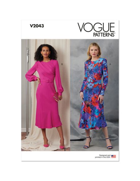 Patron Vogue 2043 U5 (44-52) - Robe drapée avec ceinture