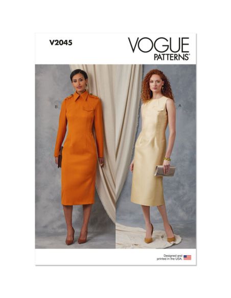 Patron Vogue 2045 B5 (36-44) - Robe fourreau avec variations de manches