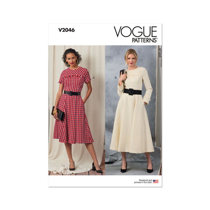 Patron Vogue 2046 R5 (42-50) - Robe fit-and-flare avec variations de manches