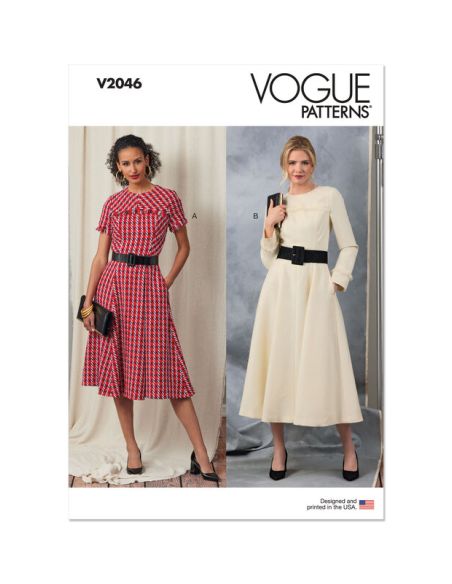 Patron Vogue 2046 R5 (42-50) - Robe fit-and-flare avec variations de manches