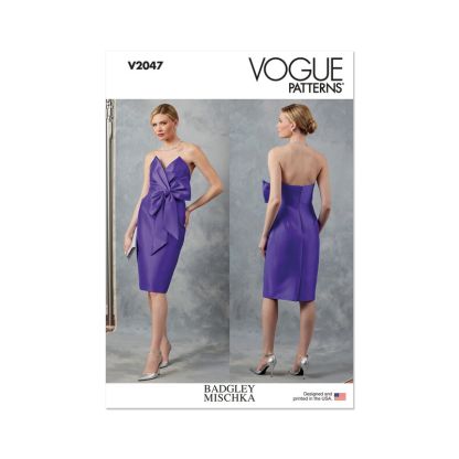 Patron Vogue 2047 Y5 (46-54) - Robe de soirée avec bustier drapé