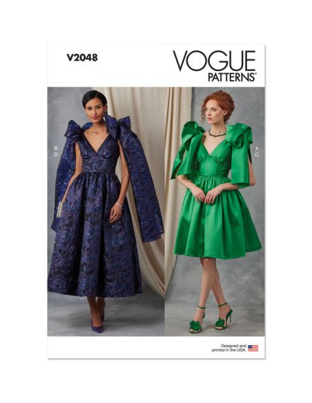 Patron Vogue 2048 U5 (44-52) - Robe de soirée avec décolleté en V