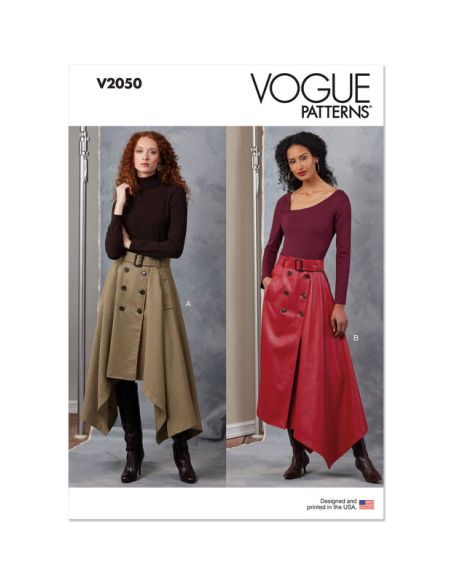 Patron Vogue 2050 Y5 (46-54) - Jupe midi portefeuille avec ceinture