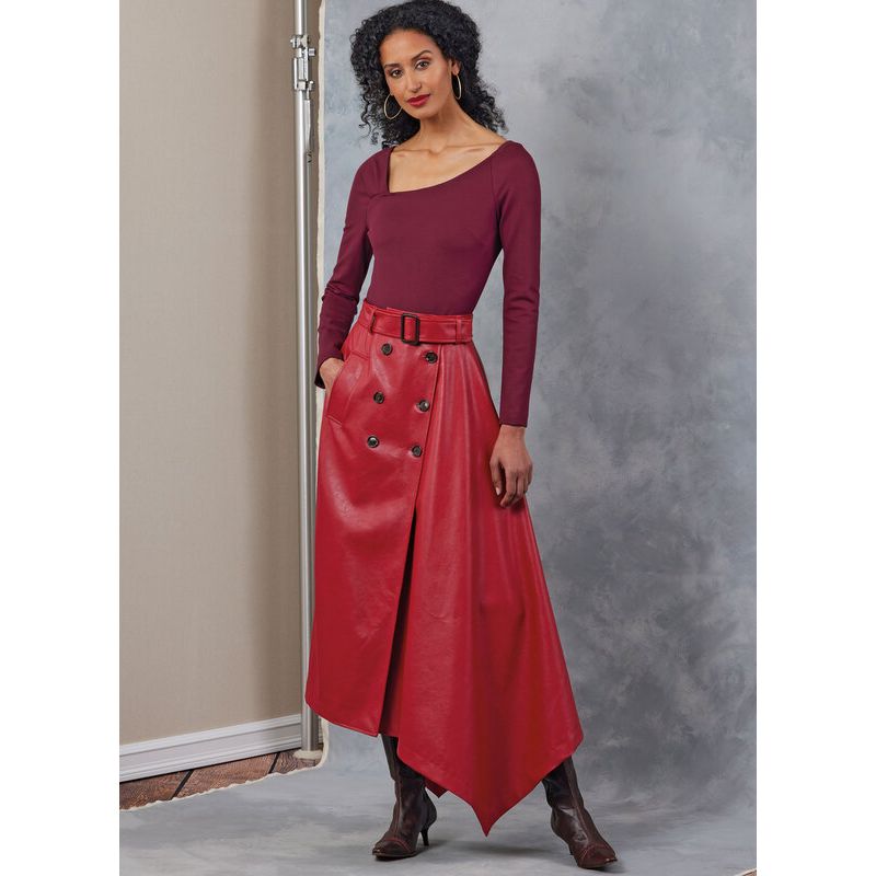 Patron Vogue 2050 Y5 (46-54) - Jupe midi portefeuille avec ceinture