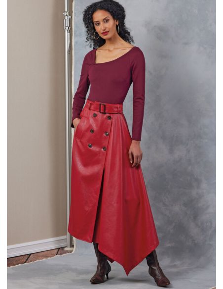 Patron Vogue 2050 Y5 (46-54) - Jupe midi portefeuille avec ceinture