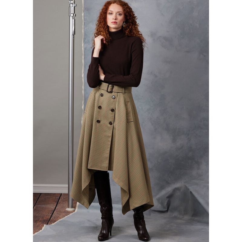 Patron Vogue 2050 Y5 (46-54) - Jupe midi portefeuille avec ceinture