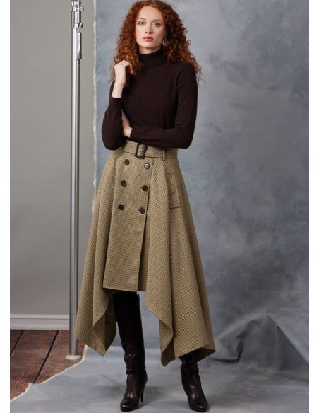 Patron Vogue 2050 Y5 (46-54) - Jupe midi portefeuille avec ceinture