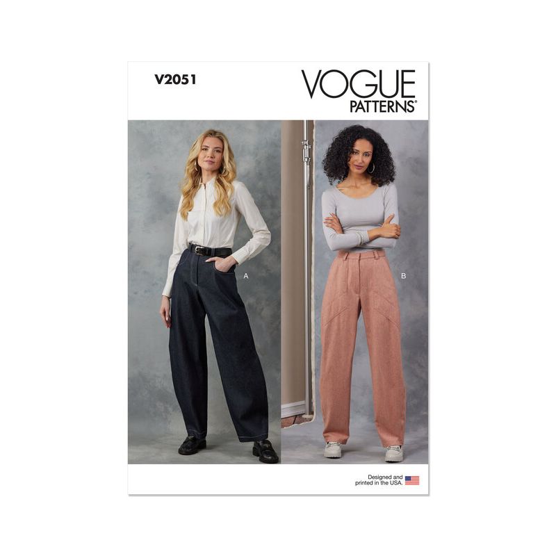 Patron Vogue 2051 U5 (44-52) - Pantalon taille haute à jambes larges avec poches
