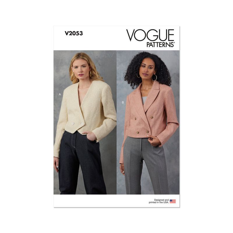 Patron Vogue 2053 R5 (42-50) - Veste à double boutonnage avec épaulettes