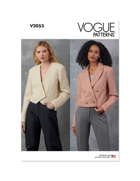 Patron Vogue 2053 R5 (42-50) - Veste à double boutonnage avec épaulettes