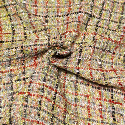 Tweed soie & viscose - Multicolore éclat de jaune 2