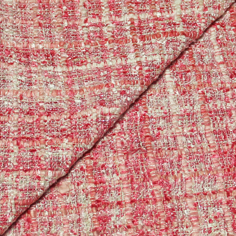 Tweed soie & viscose - Rose