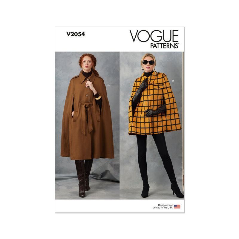Patron Vogue 2054 A (32-54) - Cape élégante avec ceinture