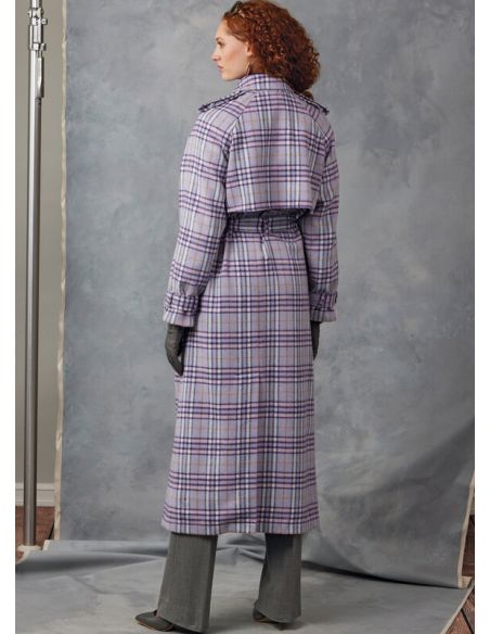 Patron Vogue 2055 Y5 (46-54) - Trench-coat avec ceinture et épaulettes