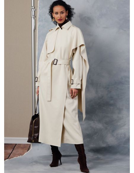 Patron Vogue 2055 Y5 (46-54) - Trench-coat avec ceinture et épaulettes