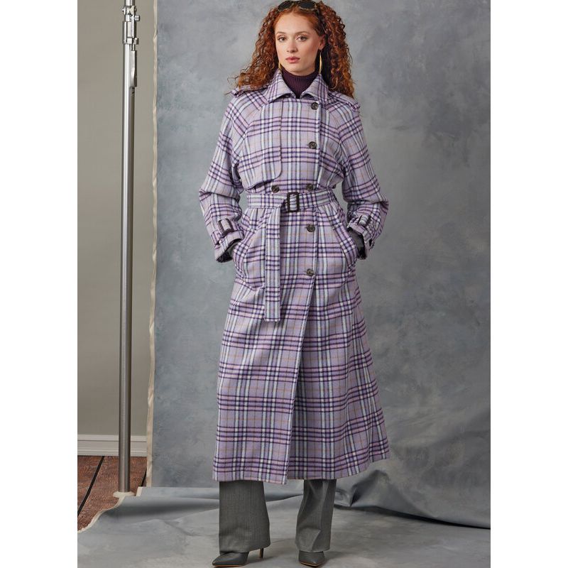 Patron Vogue 2055 Y5 (46-54) - Trench-coat avec ceinture et épaulettes