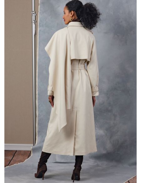 Patron Vogue 2055 Y5 (46-54) - Trench-coat avec ceinture et épaulettes