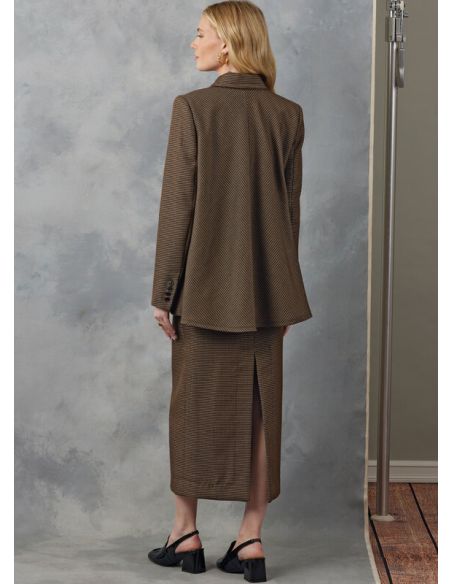 Patron Vogue 2056 Y5 (46-54) - Ensemble veste doublée et jupe fuselée