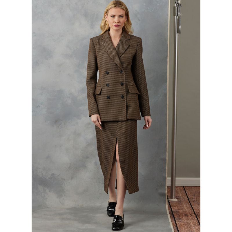 Patron Vogue 2056 Y5 (46-54) - Ensemble veste doublée et jupe fuselée