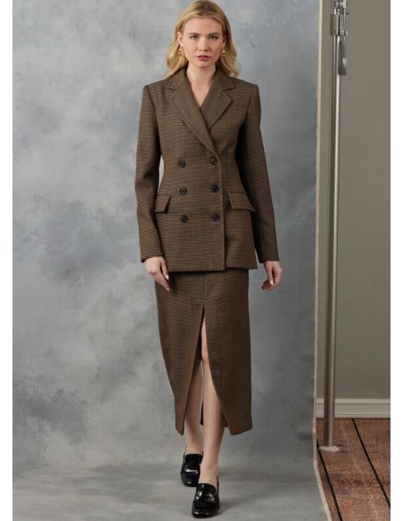 Patron Vogue 2056 Y5 (46-54) - Ensemble veste doublée et jupe fuselée