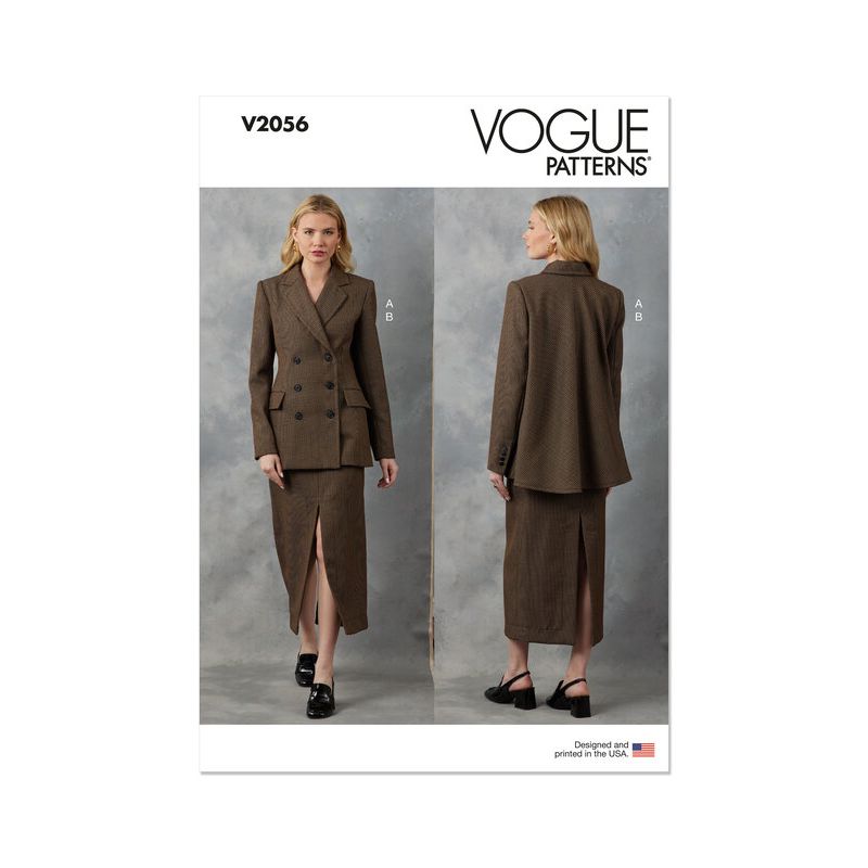 Patron Vogue 2056 Y5 (46-54) - Ensemble veste doublée et jupe fuselée