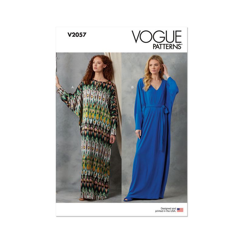 Patron Vogue 2057 A (32-54) - Caftan ample avec ceinture et encolure en V