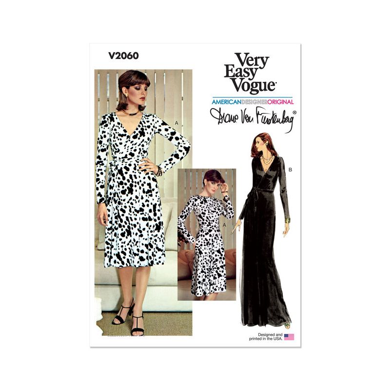 Patron Vogue 2060 Y5 (46-54) - Robe portefeuille réversible avec attaches