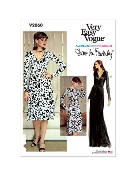 Patron Vogue 2060 Y5 (46-54) - Robe portefeuille réversible avec attaches