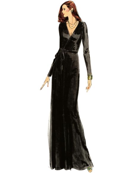 Patron Vogue 2060 Y5 (46-54) - Robe portefeuille réversible avec attaches