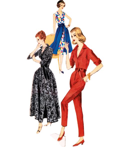 Patron Vogue 2062 Y5 (46-54) - Ensemble vintage slack et jupe