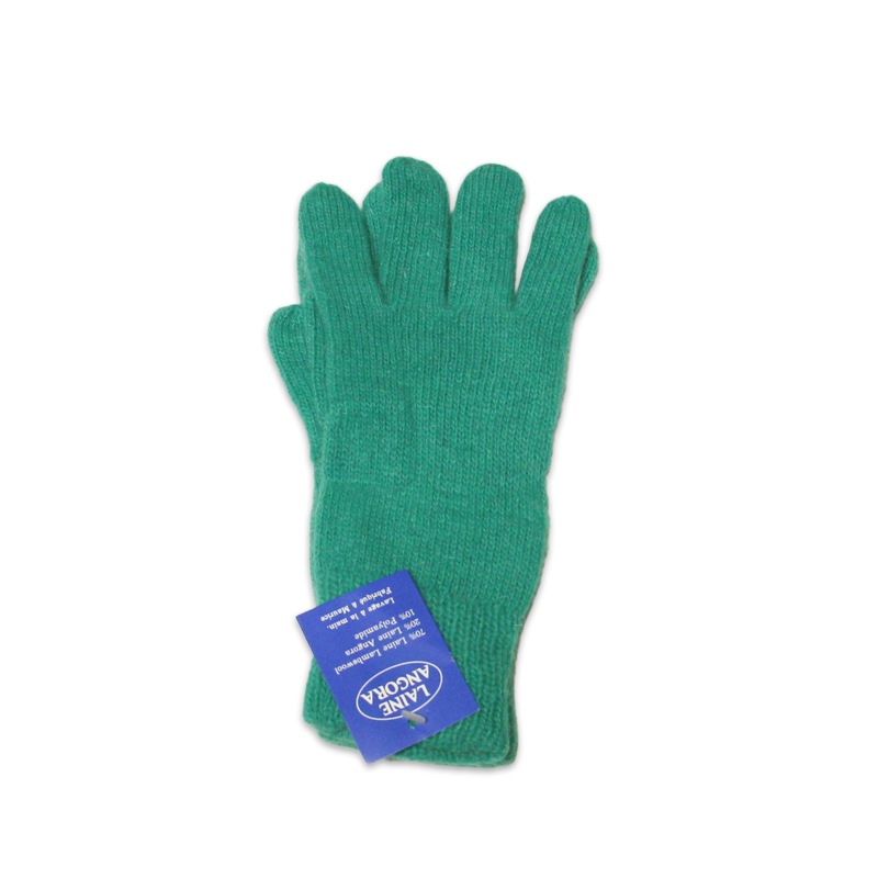 Gants laine & Angora - Vert émeraude (Taille S)