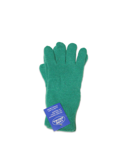 Gants laine & Angora - Vert émeraude (Taille S)