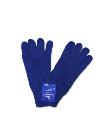 Gants laine & Angora - Bleu cobalt (Taille S)