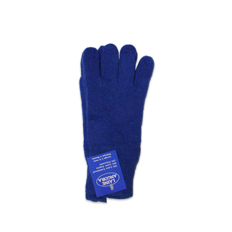 Gants laine & Angora - Bleu cobalt (Taille M)