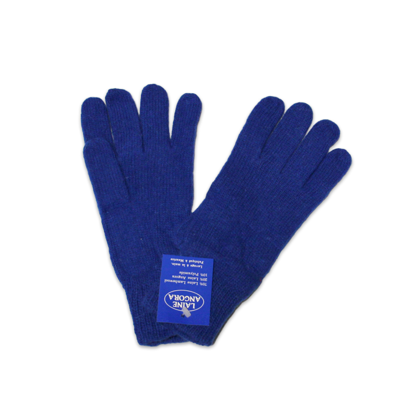 Gants laine & Angora - Bleu cobalt (Taille M)