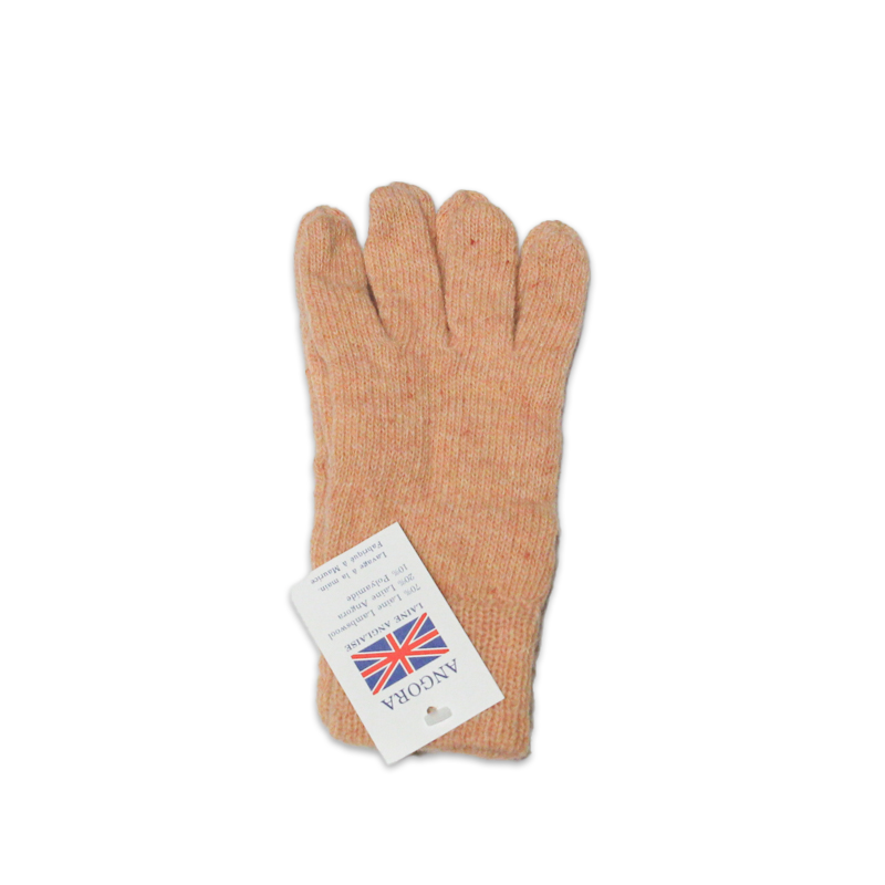 Gants laine & Angora - Pêche (Taille M)