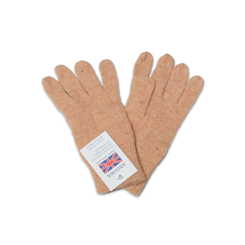 Gants laine & Angora - Pêche (Taille M)