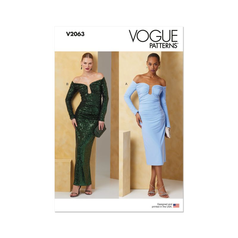 Patron Vogue 2063 Y5 (46-54) - Robe ajustée à encolure dégagée