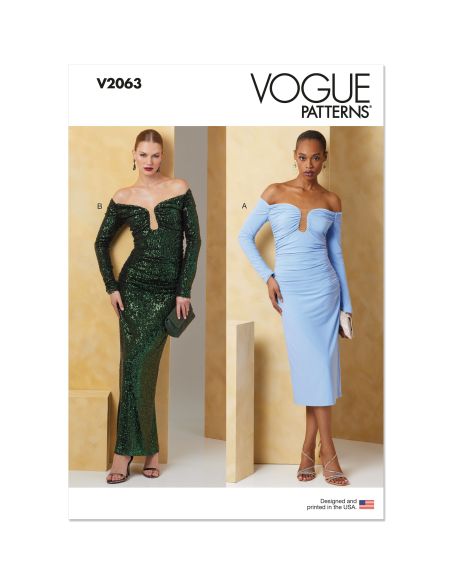 Patron Vogue 2063 Y5 (46-54) - Robe ajustée à encolure dégagée
