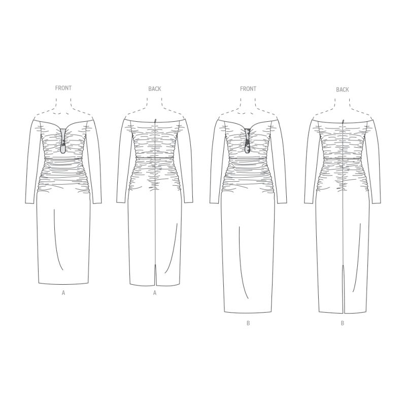 Patron Vogue 2063 Y5 (46-54) - Robe ajustée à encolure dégagée