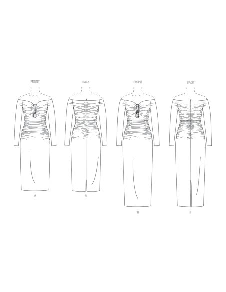 Patron Vogue 2063 Y5 (46-54) - Robe ajustée à encolure dégagée