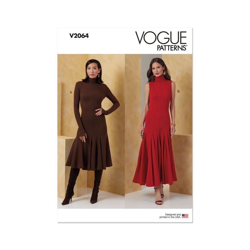 Patron Vogue 2064 H5 (34-42) - Robe en maille pour femme