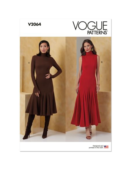 Patron Vogue 2064 U5 (44-52) - Robe en maille pour femme