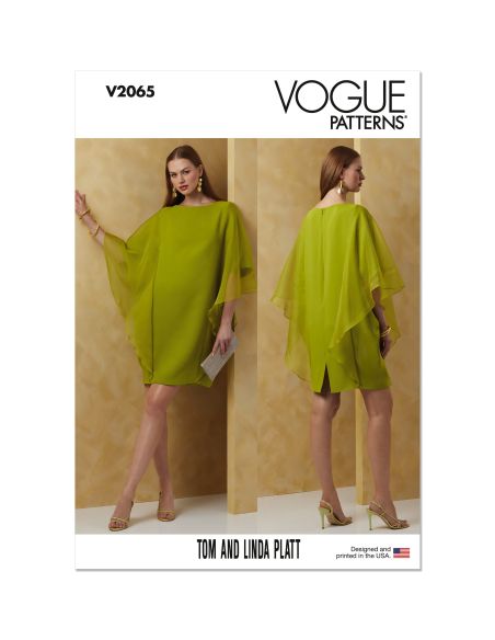 Patron Vogue 2065 Y5 (46-54) - Robe colonne doublée avec bretelles en biais