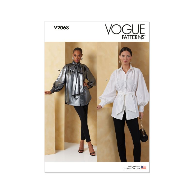 Patron Vogue 2068 Y5 (46-54) - Hauts pour femme avec ceinture