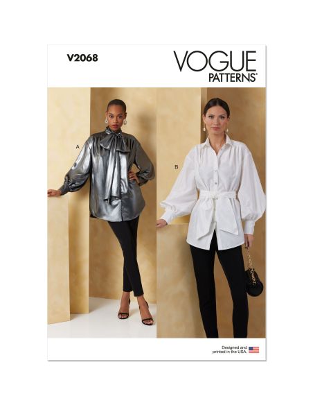 Patron Vogue 2068 Y5 (46-54) - Hauts pour femme avec ceinture