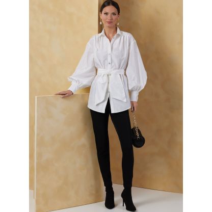 Patron Vogue 2068 Y5 (46-54) - Hauts pour femme avec ceinture 2